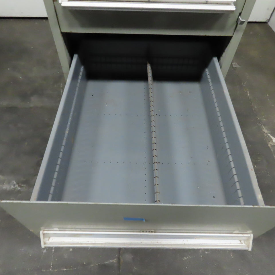 Stanley Vidmar 7 Drawer Small Parts Tools Storage Shop Cabinet 22.5" x 28" x 59"