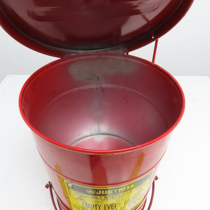Justrite 09100 6 Gallon Self Closing Oily Rag Waste Can