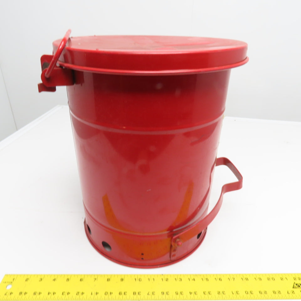 Justrite 09100 6 Gallon Self Closing Oily Rag Waste Can