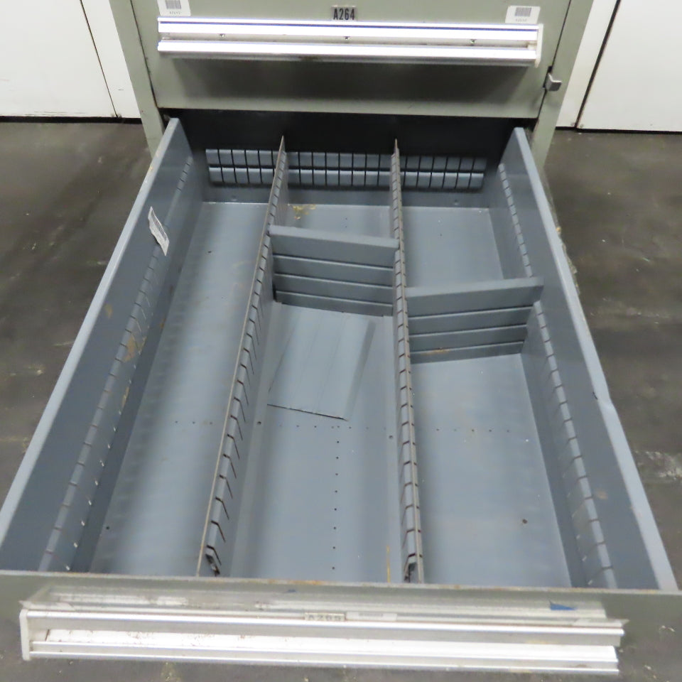 Stanley Vidmar 7 Drawer Small Parts Tools Storage Shop Cabinet 22.5" x 28" x 59"