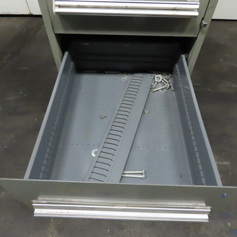 Stanley Vidmar 7 Drawer Small Parts Tools Storage Shop Cabinet 22.5" x 28" x 59"