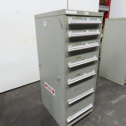 Stanley Vidmar 7 Drawer Small Parts Tools Storage Shop Cabinet 22.5" x 28" x 59"