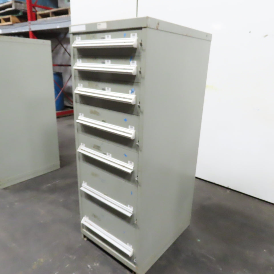 Stanley Vidmar 7 Drawer Small Parts Tools Storage Shop Cabinet 22.5" x 28" x 59"