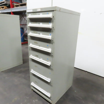 Stanley Vidmar 7 Drawer Small Parts Tools Storage Shop Cabinet 22.5" x 28" x 59"