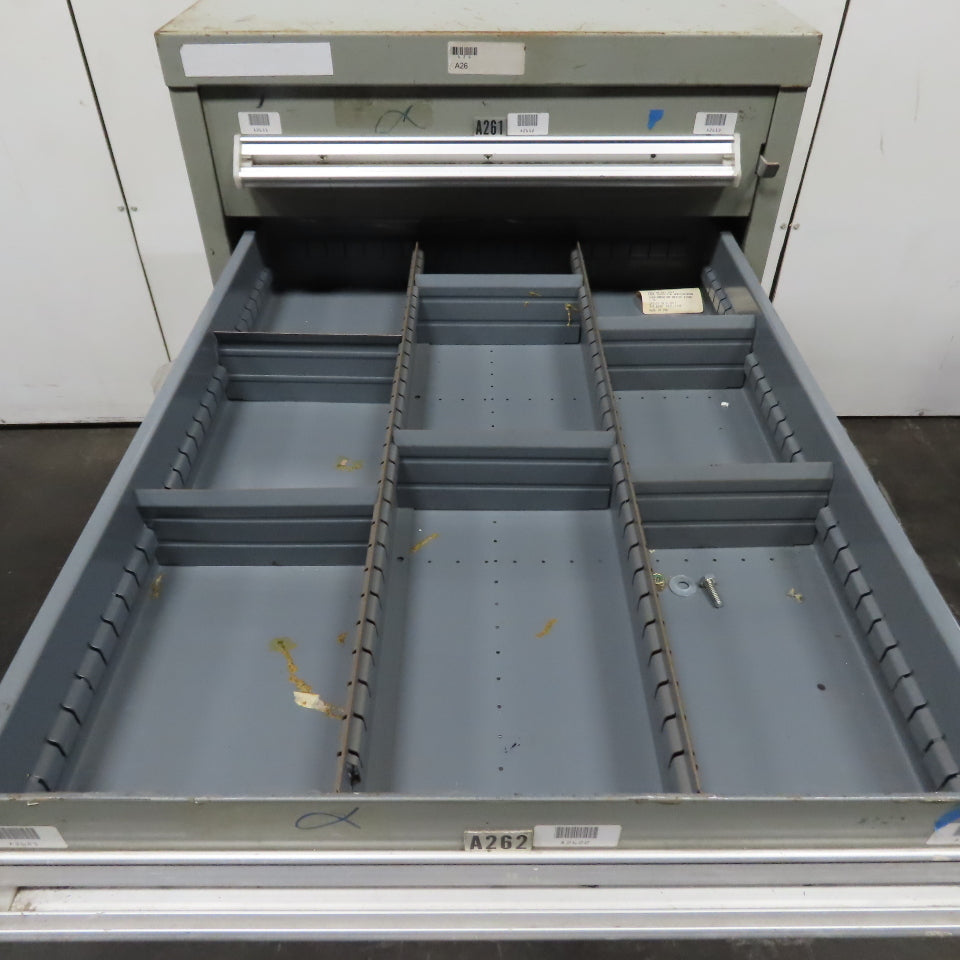 Stanley Vidmar 7 Drawer Small Parts Tools Storage Shop Cabinet 22.5" x 28" x 59"
