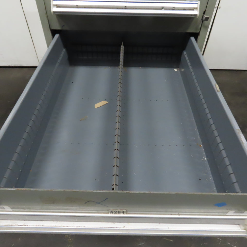Stanley Vidmar 7 Drawer Small Parts Tools Storage Shop Cabinet 22.5" x 28" x 59"