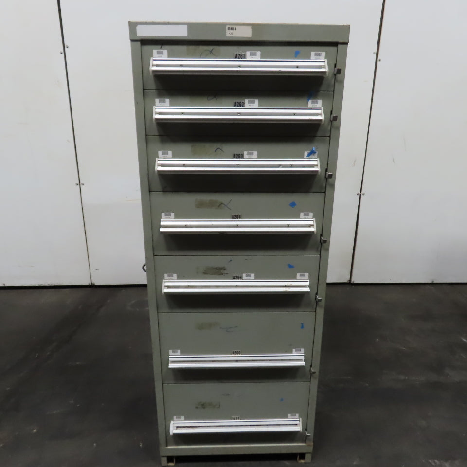 Stanley Vidmar 7 Drawer Small Parts Tools Storage Shop Cabinet 22.5" x 28" x 59"