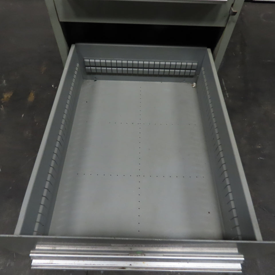 Stanley Vidmar 7 Drawer Small Parts Tools Storage Shop Cabinet 22.5" x 28" x 59"
