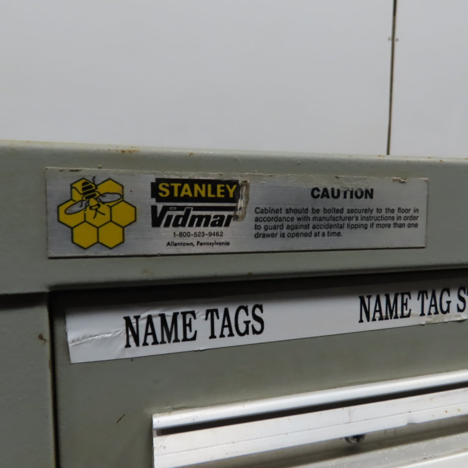 Stanley Vidmar 7 Drawer Small Parts Tools Storage Shop Cabinet 22.5" x 28" x 59"