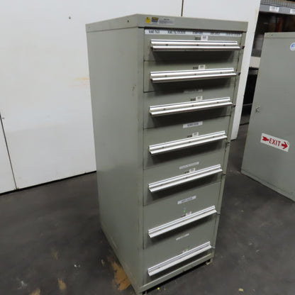 Stanley Vidmar 7 Drawer Small Parts Tools Storage Shop Cabinet 22.5" x 28" x 59"