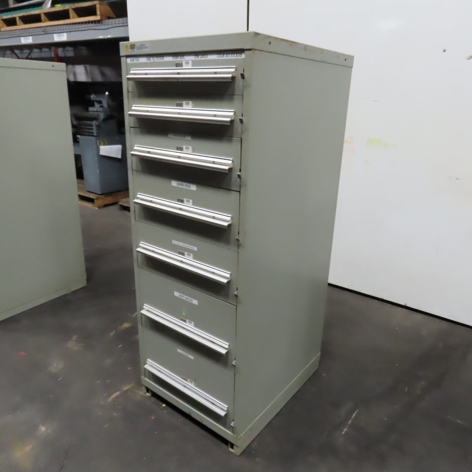 Stanley Vidmar 7 Drawer Small Parts Tools Storage Shop Cabinet 22.5" x 28" x 59"