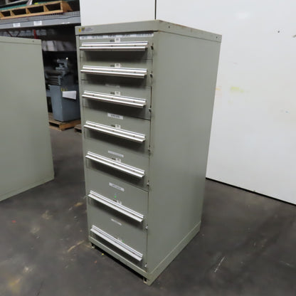 Stanley Vidmar 7 Drawer Small Parts Tools Storage Shop Cabinet 22.5" x 28" x 59"