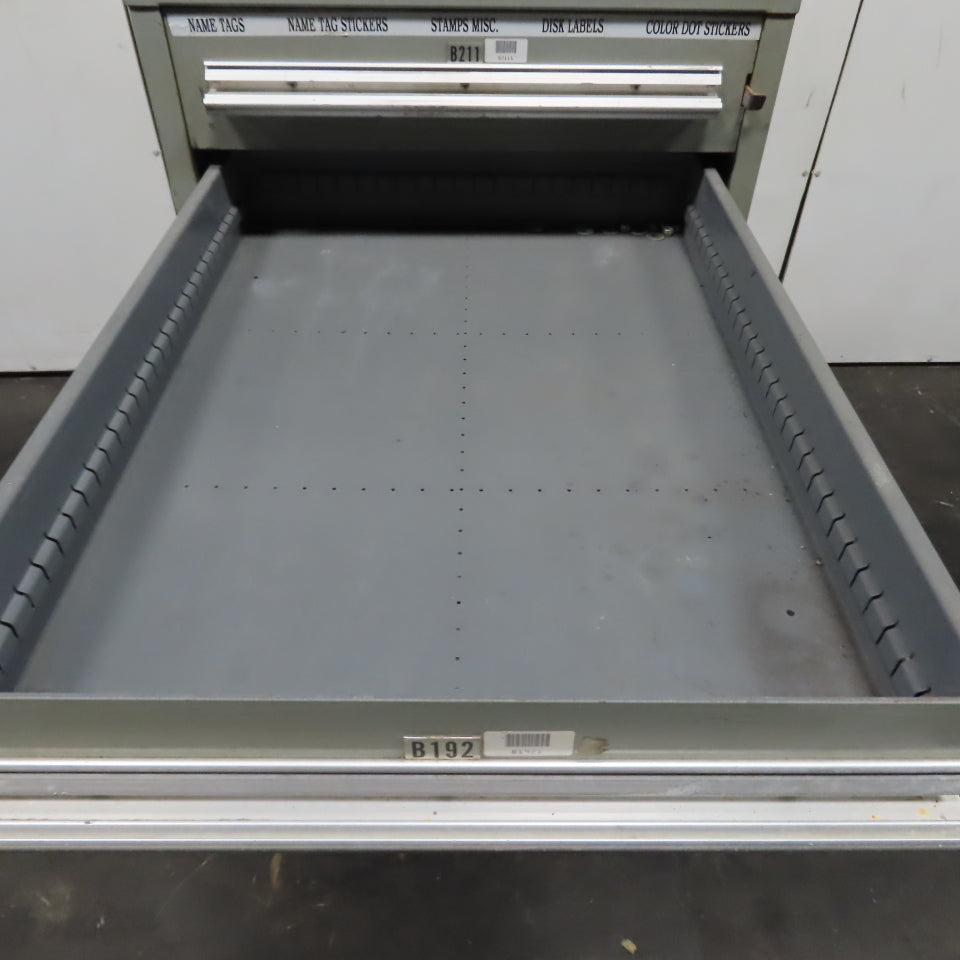Stanley Vidmar 7 Drawer Small Parts Tools Storage Shop Cabinet 22.5" x 28" x 59"