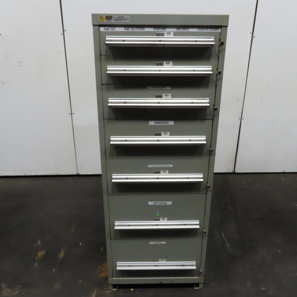 Stanley Vidmar 7 Drawer Small Parts Tools Storage Shop Cabinet 22.5" x 28" x 59"