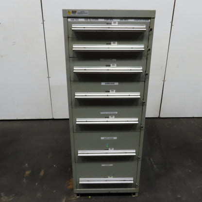 Stanley Vidmar 7 Drawer Small Parts Tools Storage Shop Cabinet 22.5" x 28" x 59"