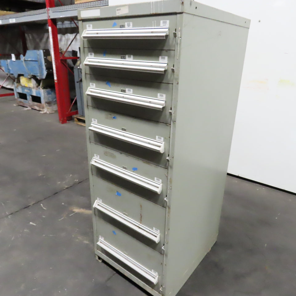 Stanley Vidmar 7 Drawer Small Parts Tools Storage Shop Cabinet 22.5" x 28" x 59"