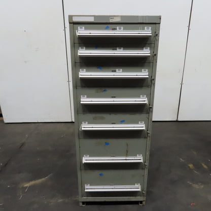 Stanley Vidmar 7 Drawer Small Parts Tools Storage Shop Cabinet 22.5" x 28" x 59"