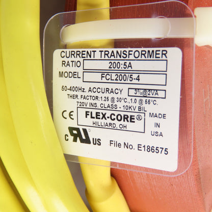 Flex-Core FCL200/5-4 Current Transformer 200:5A 720V 10KV BIL NEW