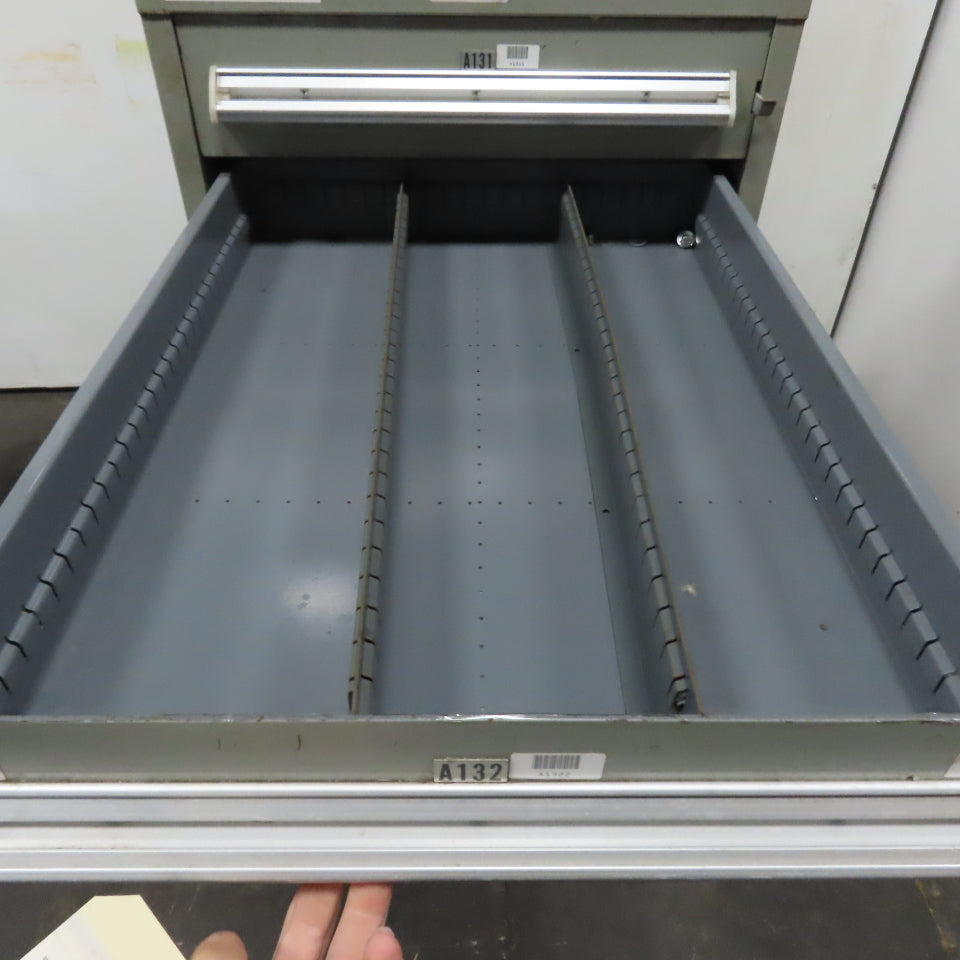 Stanley Vidmar 7 Drawer Small Parts Tools Storage Shop Cabinet 22.5" x 28" x 59"