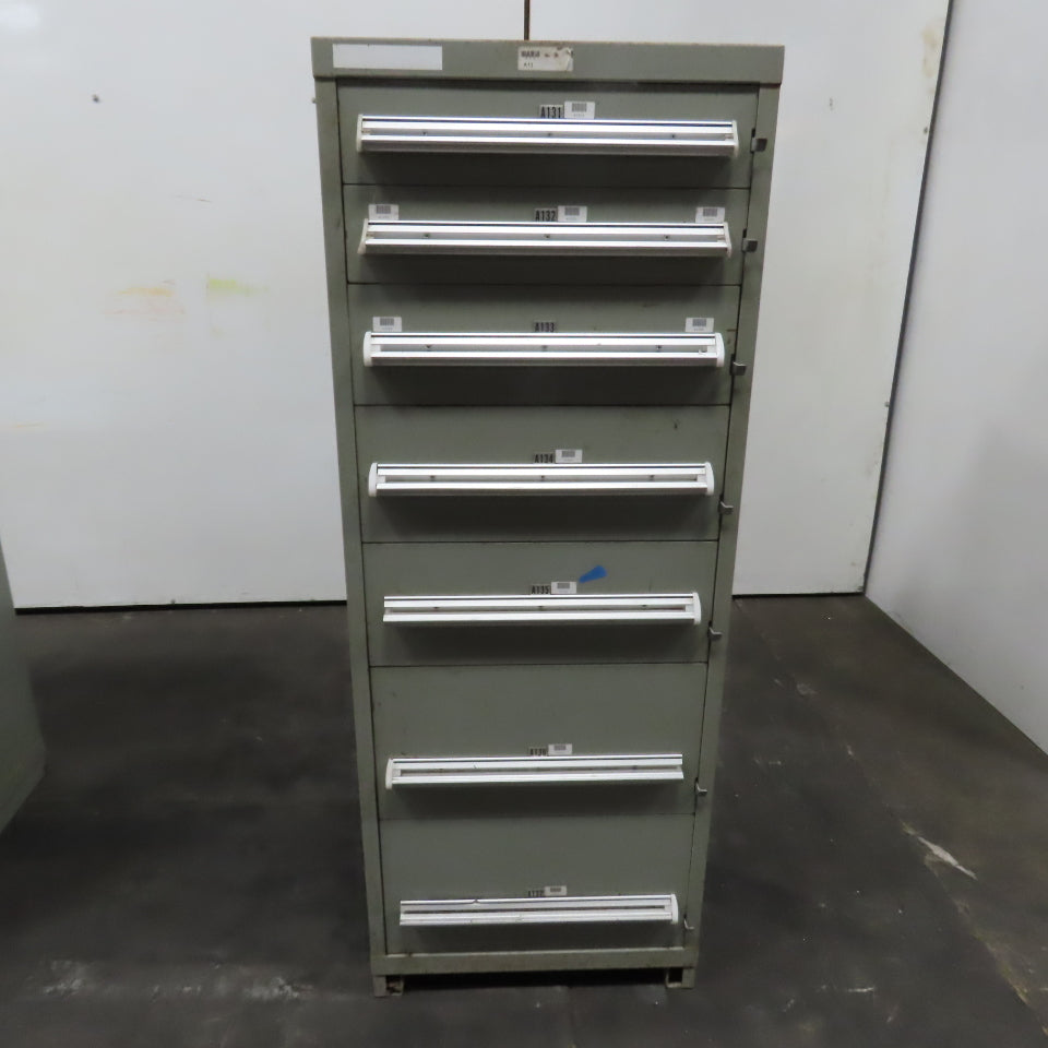Stanley Vidmar 7 Drawer Small Parts Tools Storage Shop Cabinet 22.5" x 28" x 59"