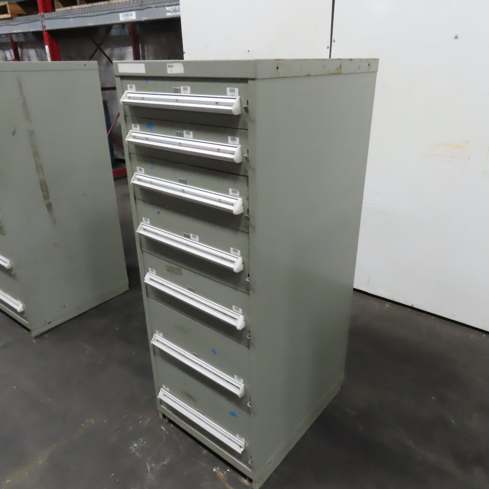Stanley Vidmar 7 Drawer Small Parts Tools Storage Shop Cabinet 22.5" x 28" x 59"