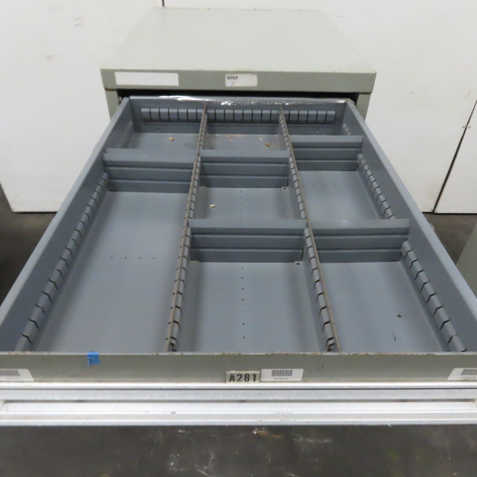 Stanley Vidmar 7 Drawer Small Parts Tools Storage Shop Cabinet 22.5" x 28" x 59"