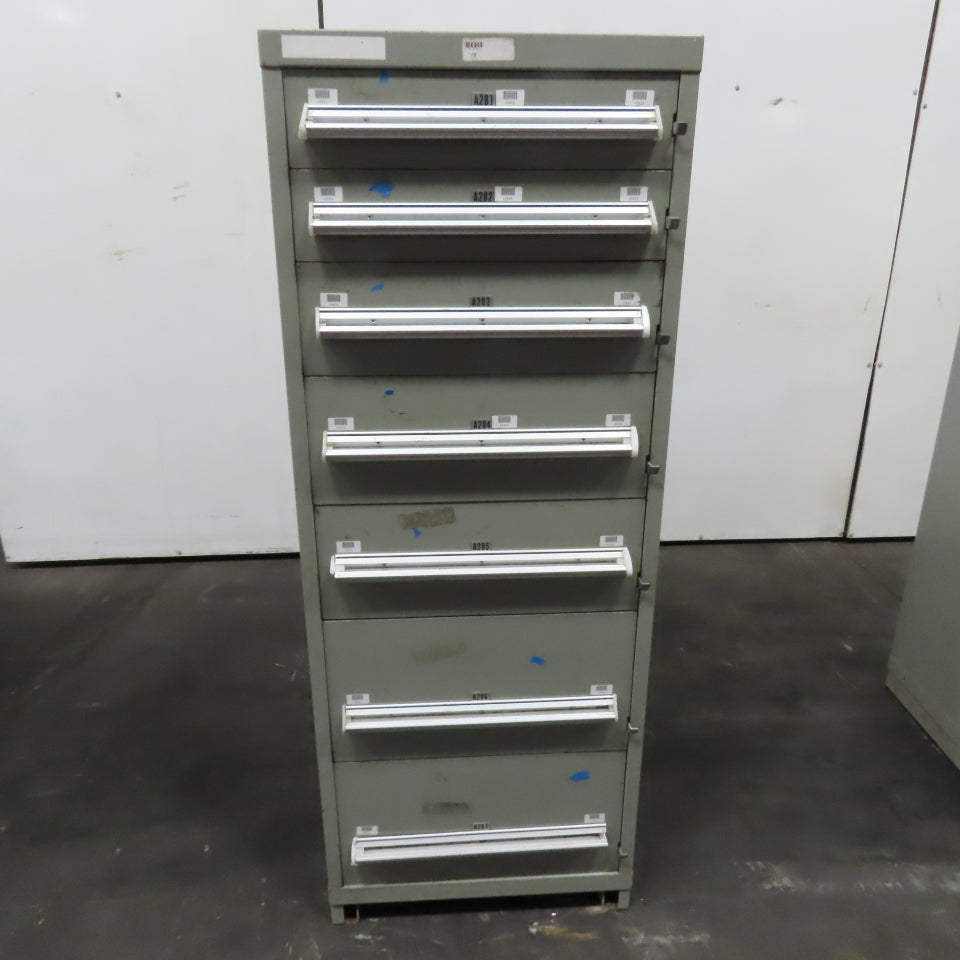 Stanley Vidmar 7 Drawer Small Parts Tools Storage Shop Cabinet 22.5" x 28" x 59"