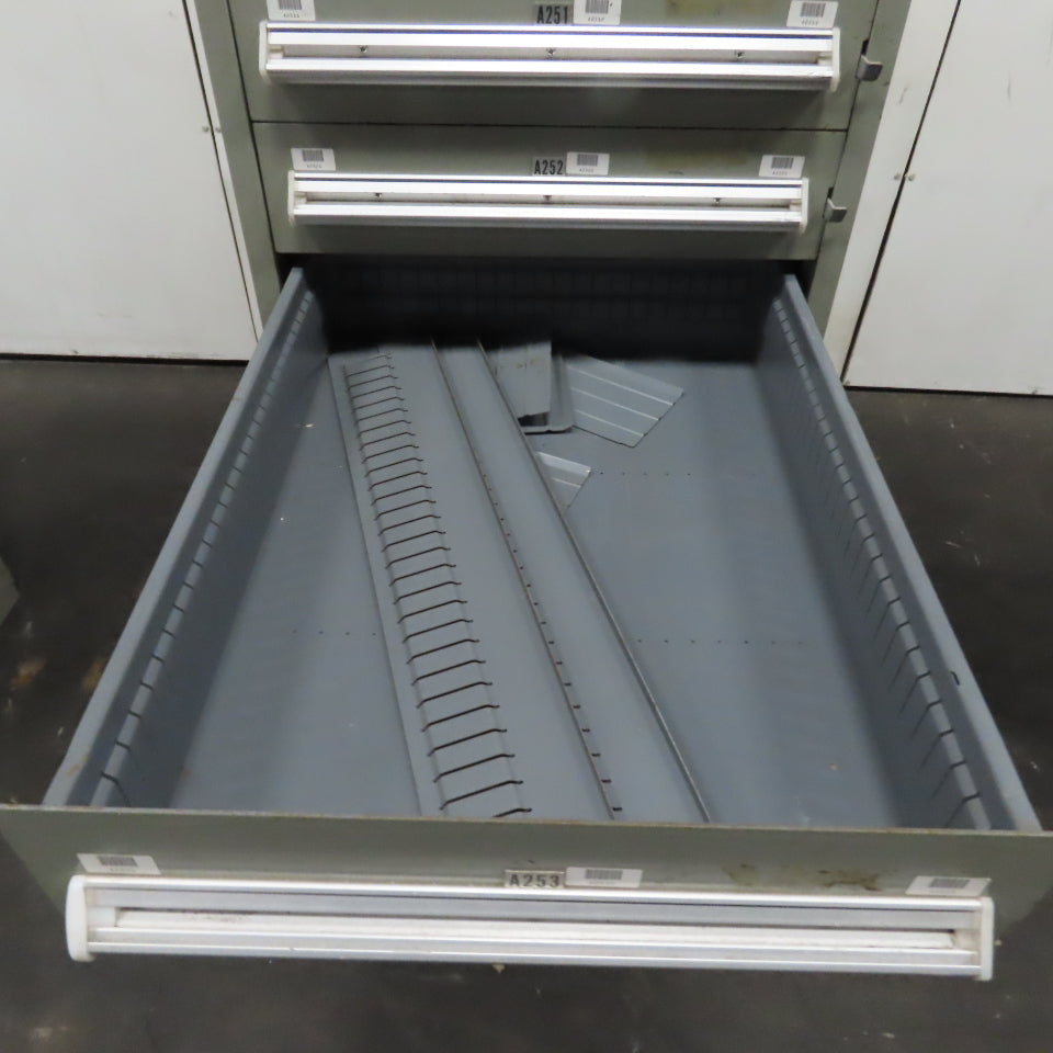 Stanley Vidmar 7 Drawer Small Parts Tools Storage Shop Cabinet 22.5" x 28" x 59"