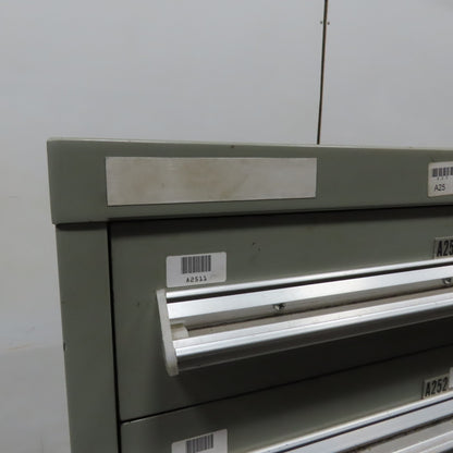 Stanley Vidmar 7 Drawer Small Parts Tools Storage Shop Cabinet 22.5" x 28" x 59"