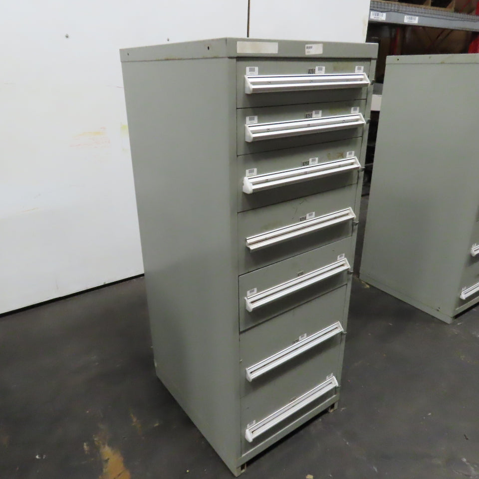 Stanley Vidmar 7 Drawer Small Parts Tools Storage Shop Cabinet 22.5" x 28" x 59"
