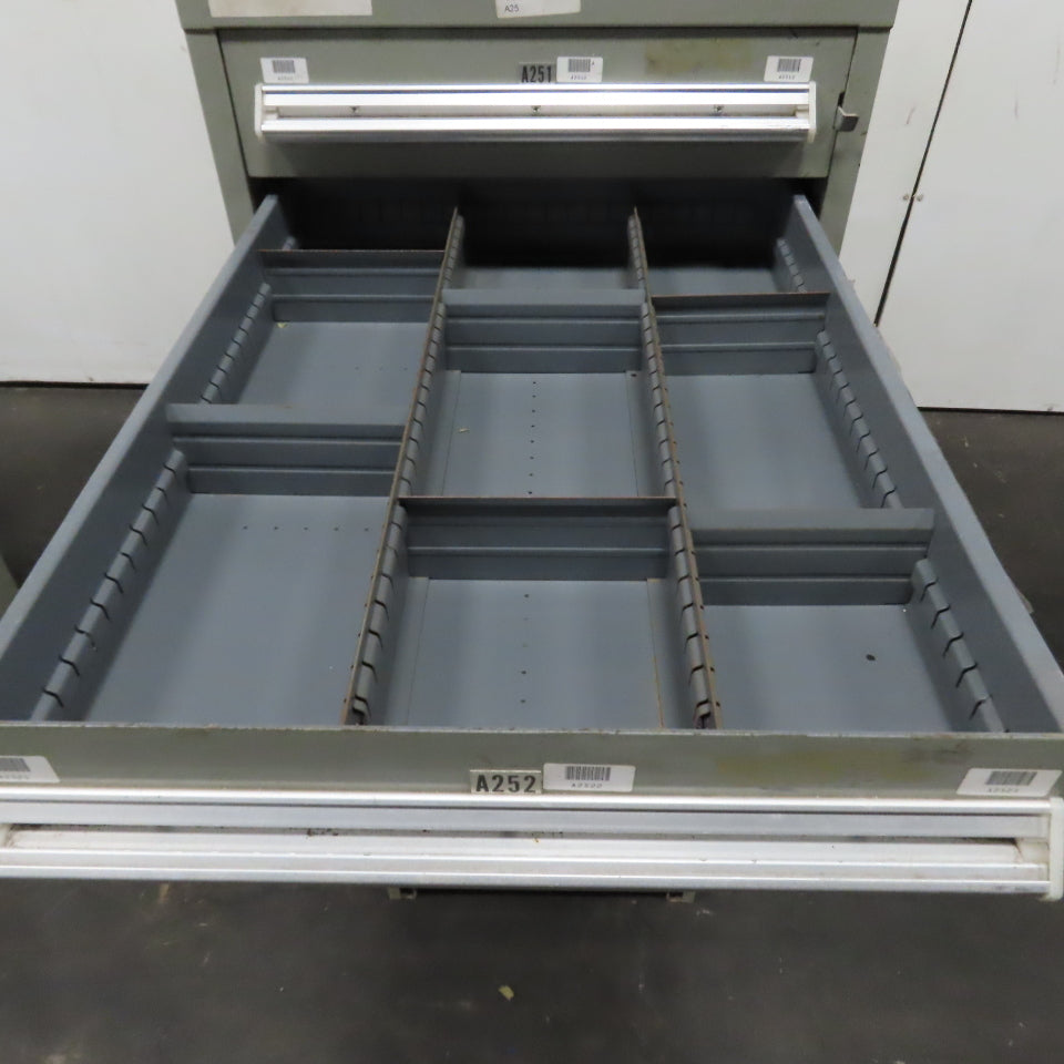 Stanley Vidmar 7 Drawer Small Parts Tools Storage Shop Cabinet 22.5" x 28" x 59"