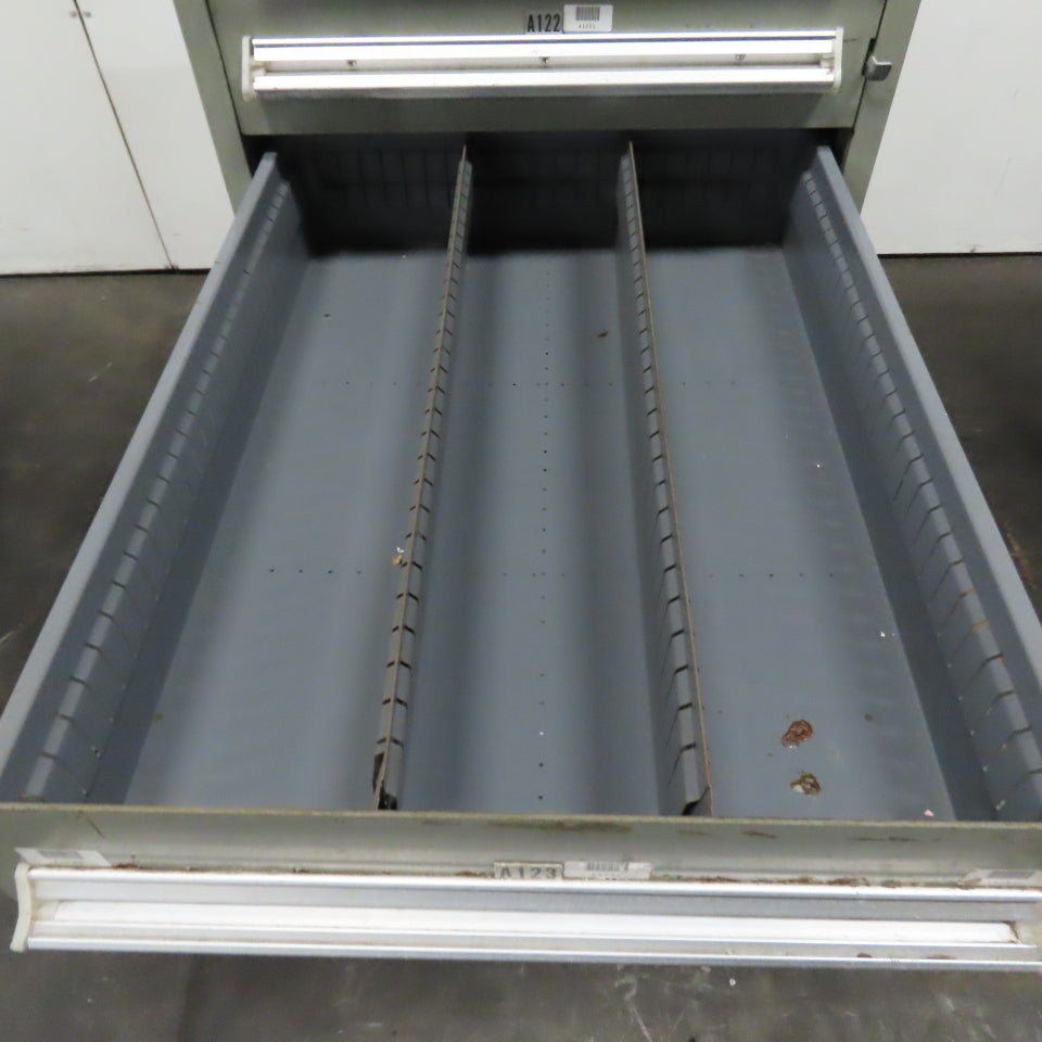 Stanley Vidmar 7 Drawer Small Parts Tools Storage Shop Cabinet 22.5" x 28" x 59"
