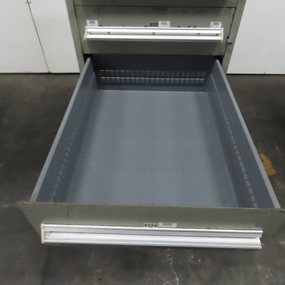 Stanley Vidmar 7 Drawer Small Parts Tools Storage Shop Cabinet 22.5" x 28" x 59"