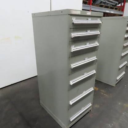 Stanley Vidmar 7 Drawer Small Parts Tools Storage Shop Cabinet 22.5" x 28" x 59"