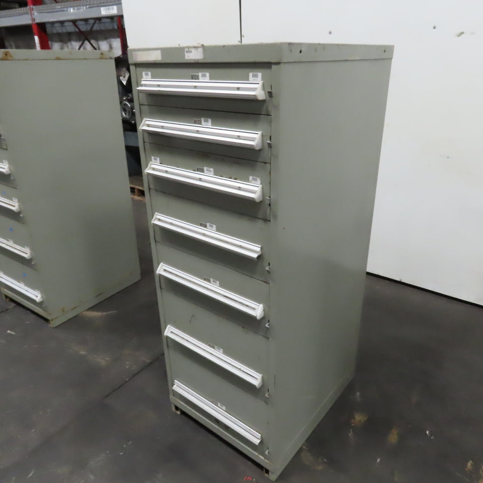Stanley Vidmar 7 Drawer Small Parts Tools Storage Shop Cabinet 22.5" x 28" x 59"