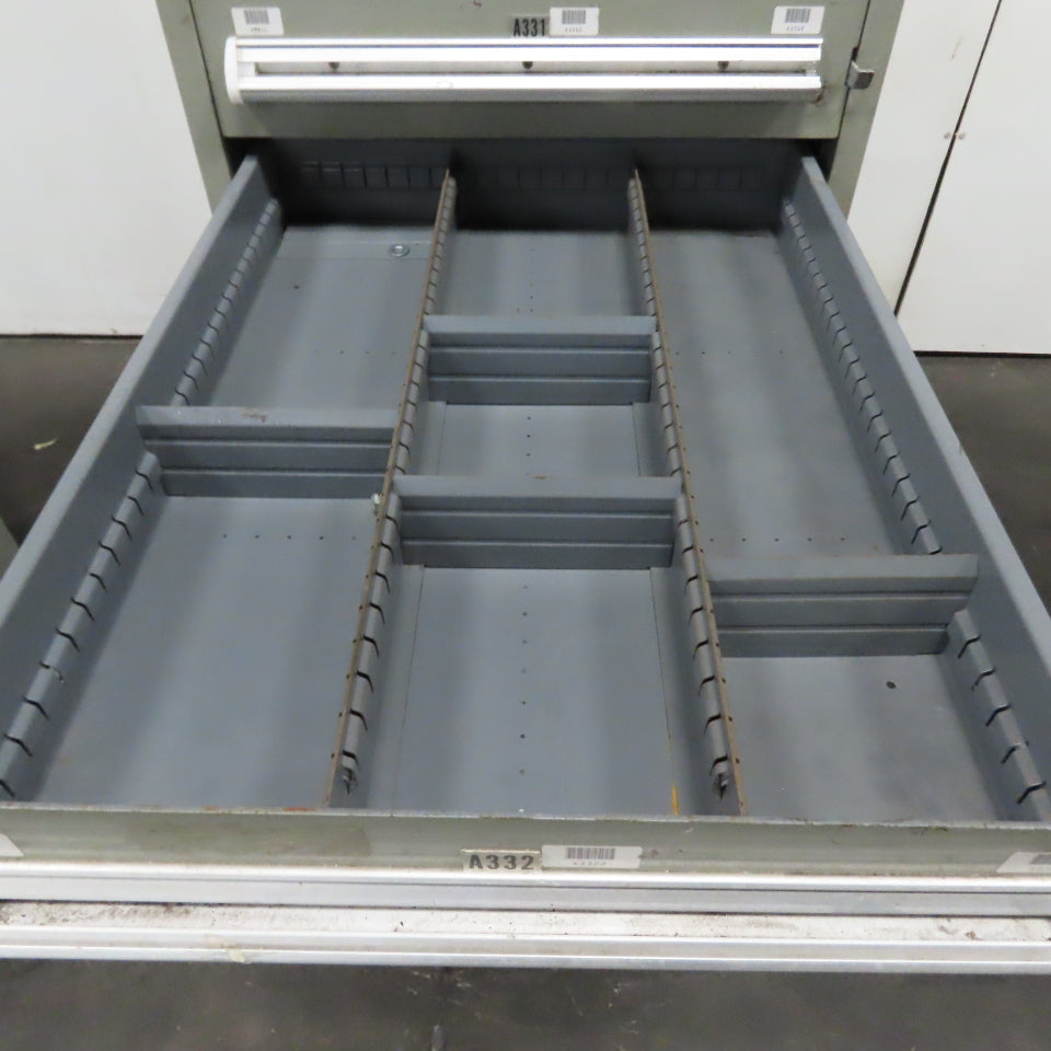 Stanley Vidmar 7 Drawer Small Parts Tools Storage Shop Cabinet 22.5" x 28" x 59"