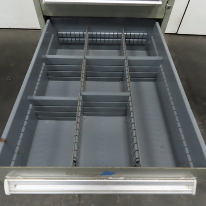 Stanley Vidmar 7 Drawer Small Parts Tools Storage Shop Cabinet 22.5" x 28" x 59"