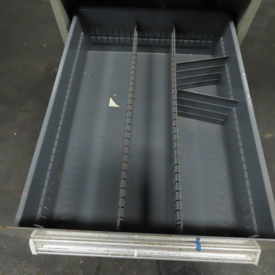 Stanley Vidmar 7 Drawer Small Parts Tools Storage Shop Cabinet 22.5" x 28" x 59"