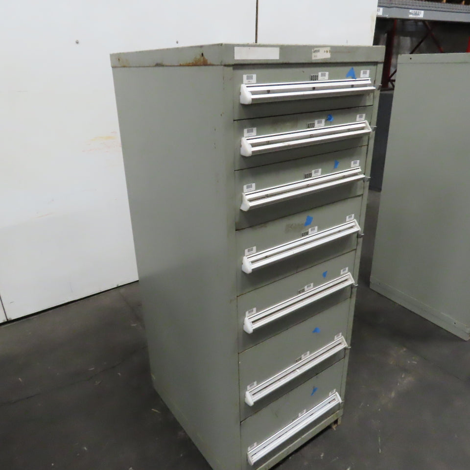 Stanley Vidmar 7 Drawer Small Parts Tools Storage Shop Cabinet 22.5" x 28" x 59"