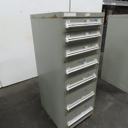 Stanley Vidmar 7 Drawer Small Parts Tools Storage Shop Cabinet 22.5" x 28" x 59"