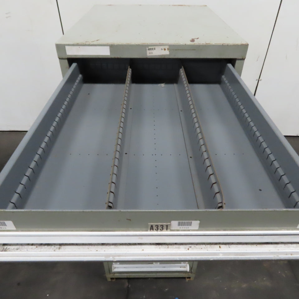 Stanley Vidmar 7 Drawer Small Parts Tools Storage Shop Cabinet 22.5" x 28" x 59"