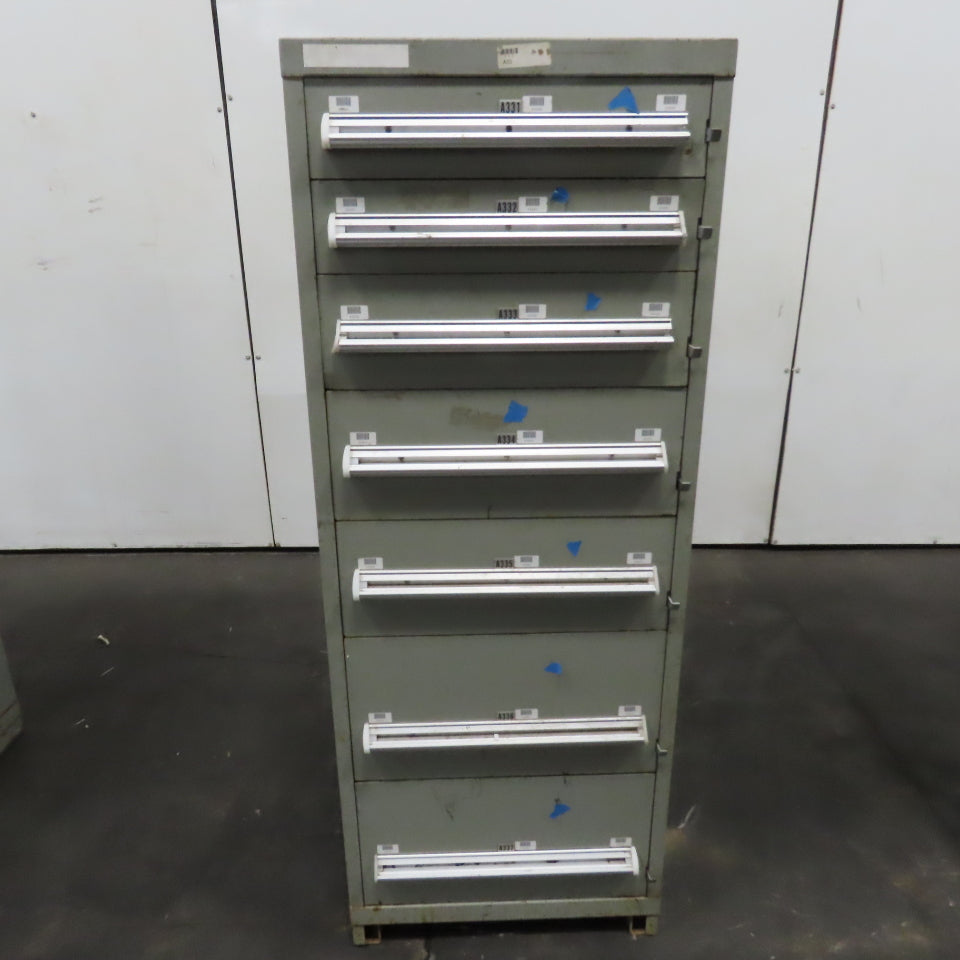Stanley Vidmar 7 Drawer Small Parts Tools Storage Shop Cabinet 22.5" x 28" x 59"