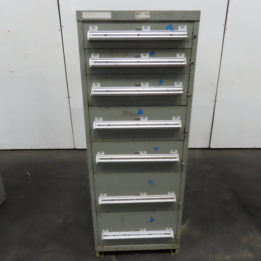 Stanley Vidmar 7 Drawer Small Parts Tools Storage Shop Cabinet 22.5" x 28" x 59"