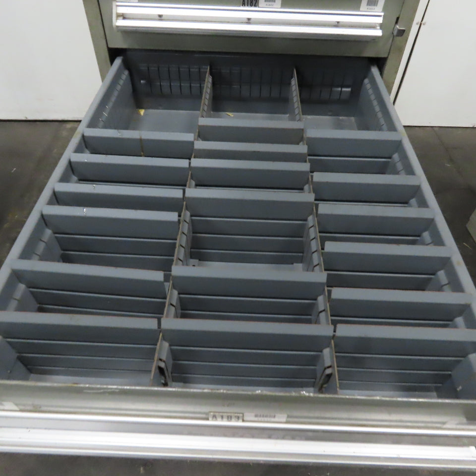 Stanley Vidmar 7 Drawer Small Parts Tools Storage Shop Cabinet 22.5" x 28" x 59"