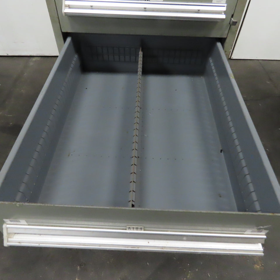 Stanley Vidmar 7 Drawer Small Parts Tools Storage Shop Cabinet 22.5" x 28" x 59"