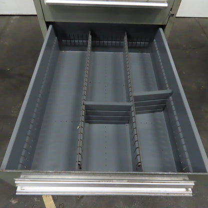 Stanley Vidmar 7 Drawer Small Parts Tools Storage Shop Cabinet 22.5" x 28" x 59"