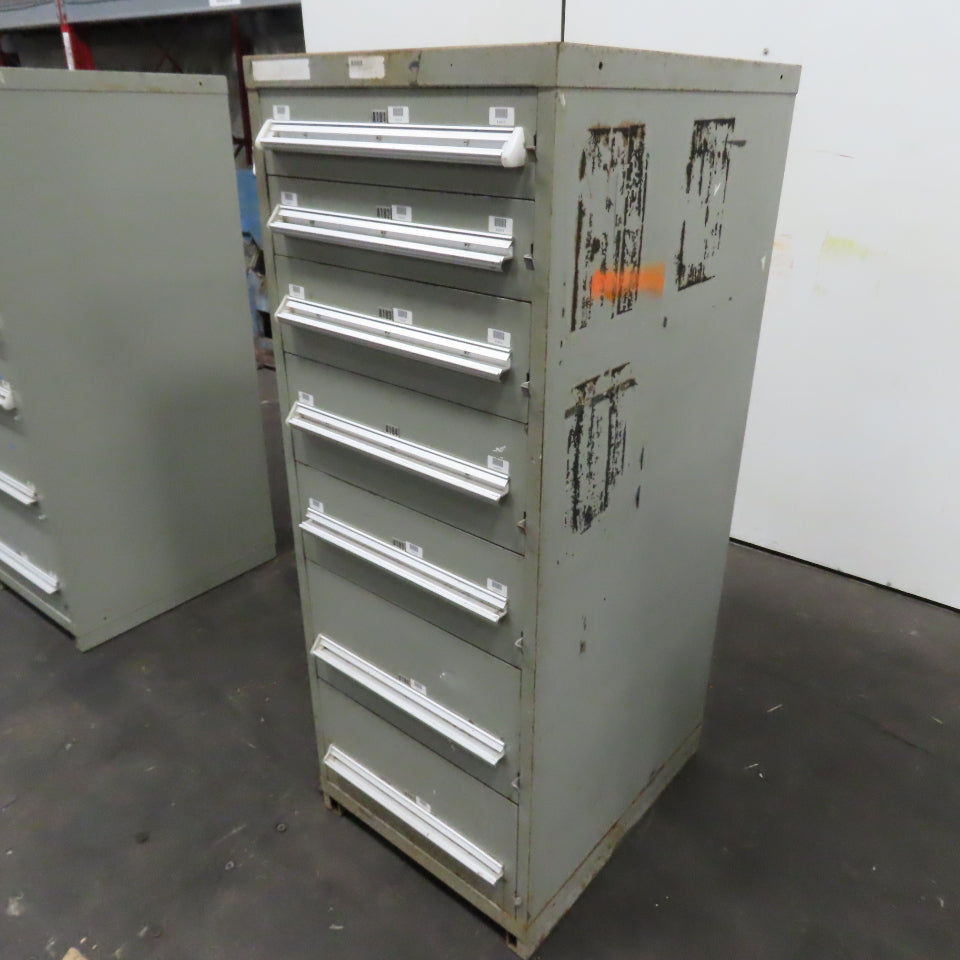 Stanley Vidmar 7 Drawer Small Parts Tools Storage Shop Cabinet 22.5" x 28" x 59"