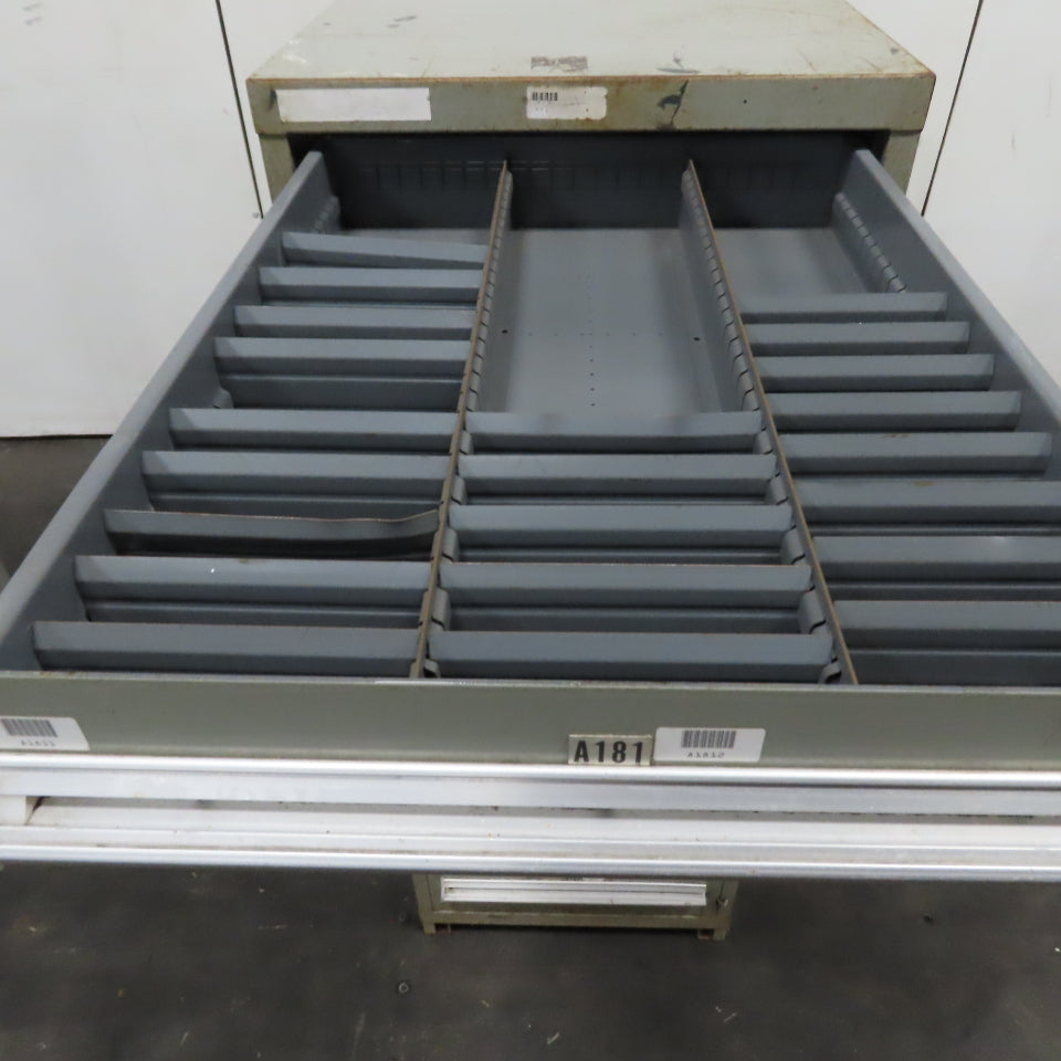 Stanley Vidmar 7 Drawer Small Parts Tools Storage Shop Cabinet 22.5" x 28" x 59"