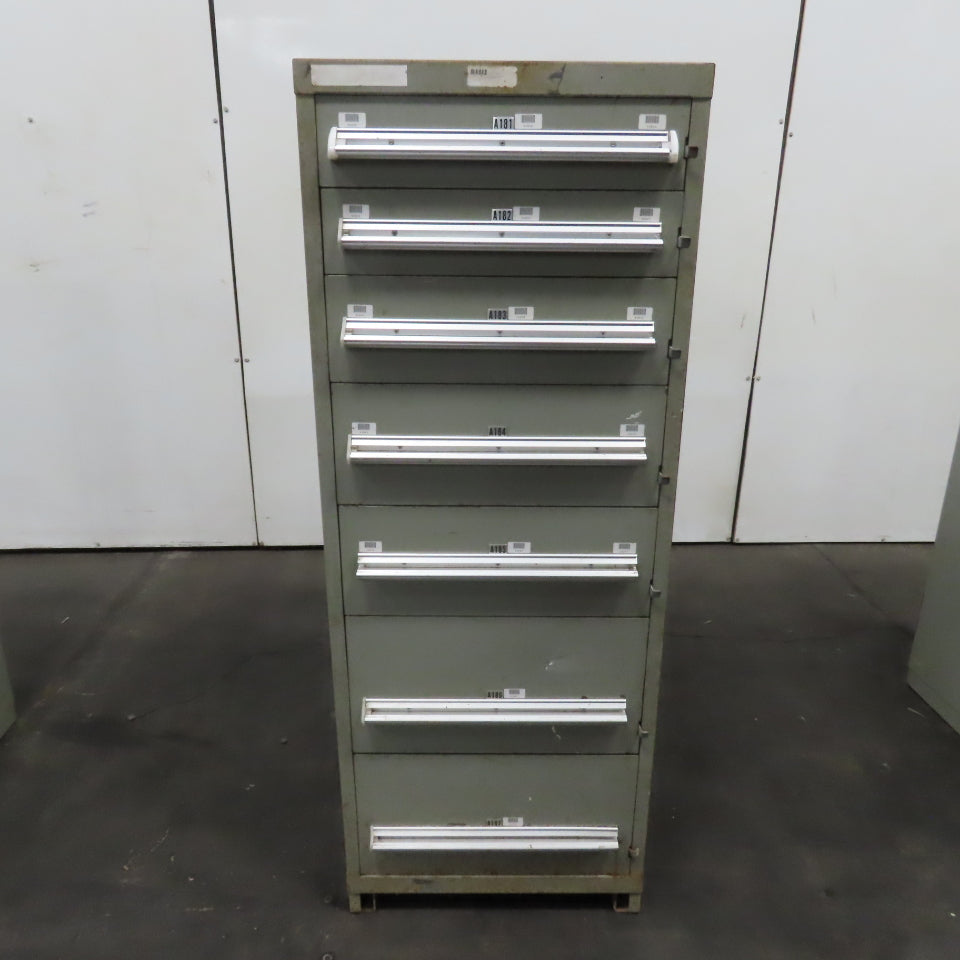 Stanley Vidmar 7 Drawer Small Parts Tools Storage Shop Cabinet 22.5" x 28" x 59"