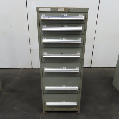 Stanley Vidmar 7 Drawer Small Parts Tools Storage Shop Cabinet 22.5" x 28" x 59"